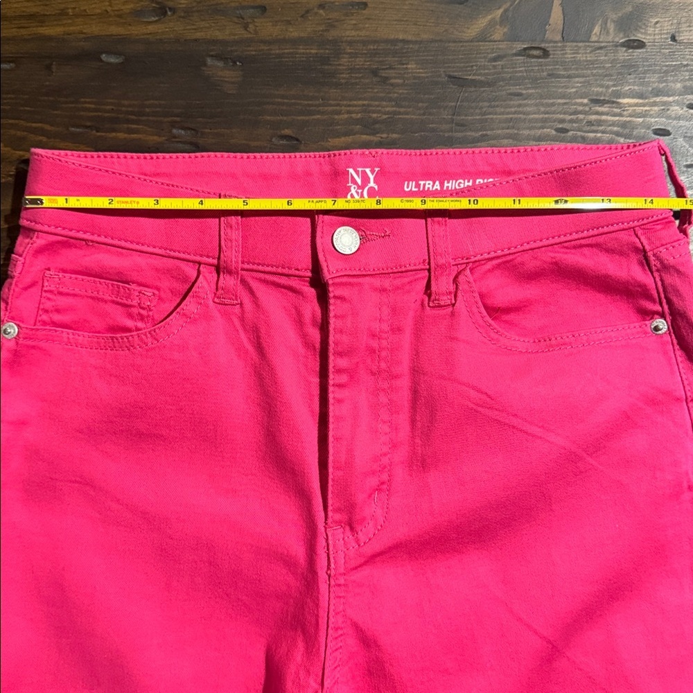 New York & Company Ultra High Rise Wide Leg Jeans in Pink (TALL) - Picture 6 of 8